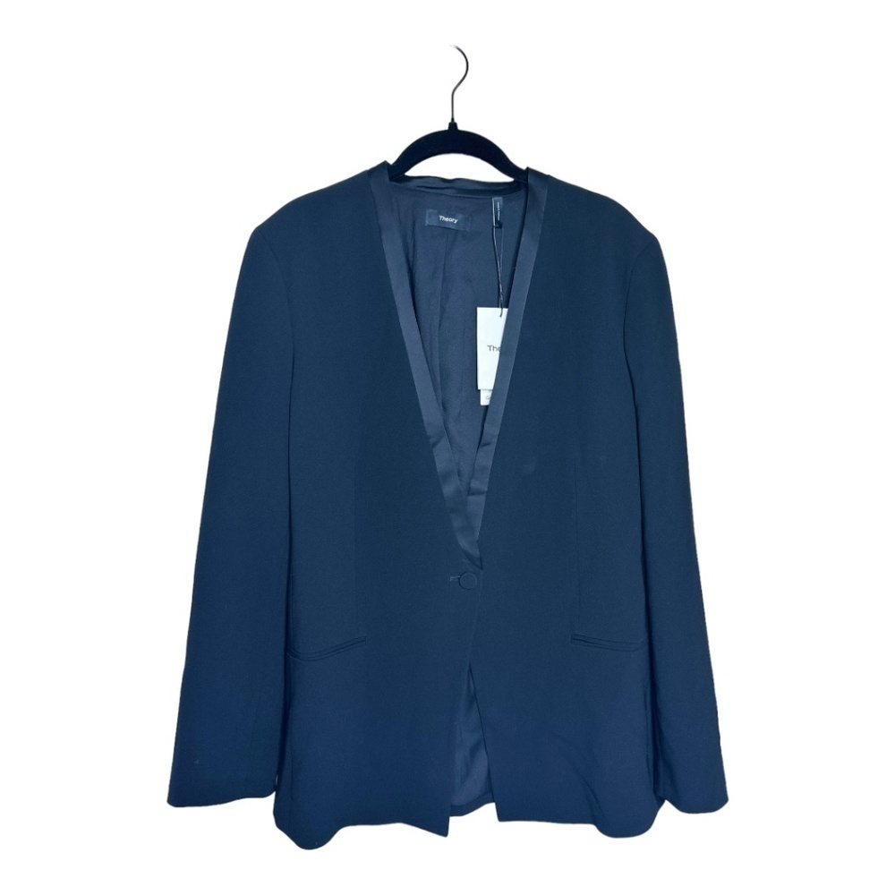 Nwt Theory Admiral Crepe Tuxedo Jacket / Black - image 4